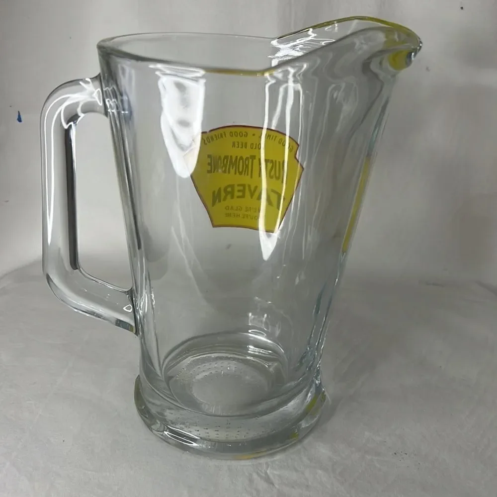 Rusty Trombone Tavern Glass Beer Pitcher Good Times Friends Cold Beer Home Bar